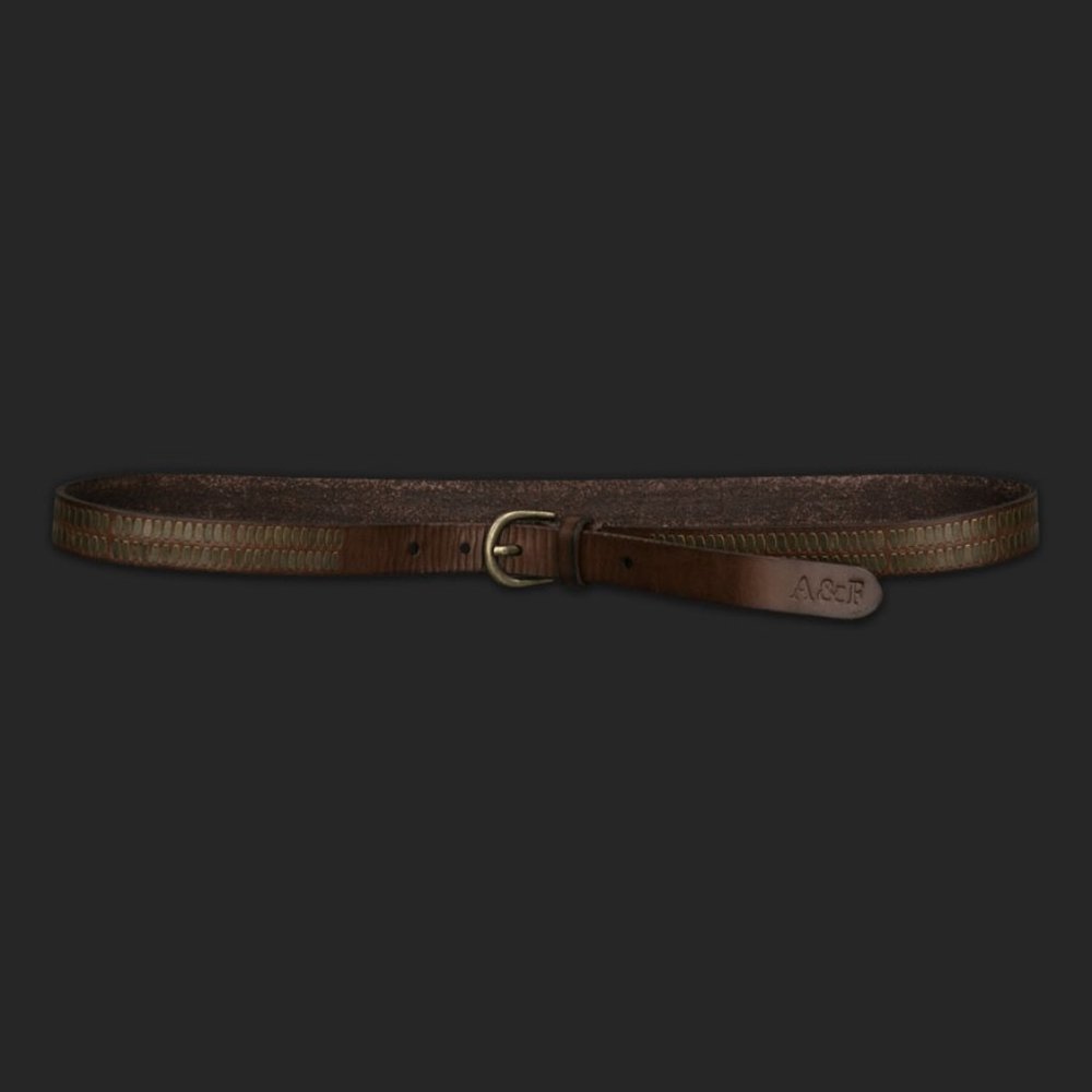 Abercrombie & Fitch Brass Detailed Leather Belt NWT